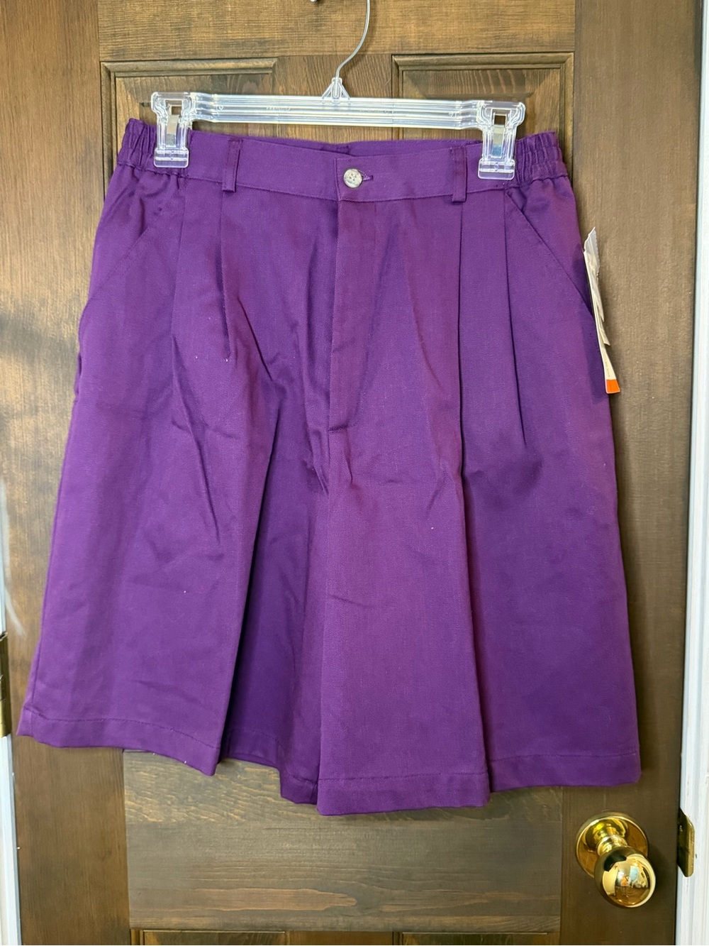 Cabin Creek Vintage Purple Pleated Bermuda Shorts NWT - Made in USA Size 12